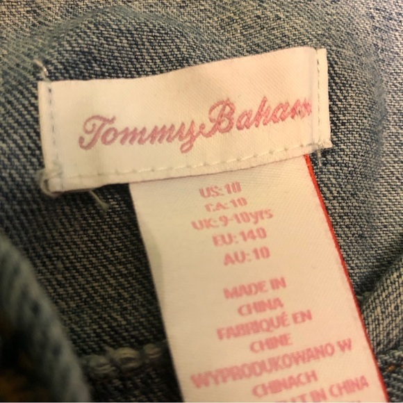 NWOT Tommy Bahama Jacket Kids Girls 10 Blue Medium Wash Denim Distressed - Picture 8 of 10